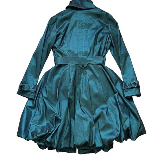 NWT Samuel Dong trench coat bubble dress iridescent XL women - Picture 7 of 12